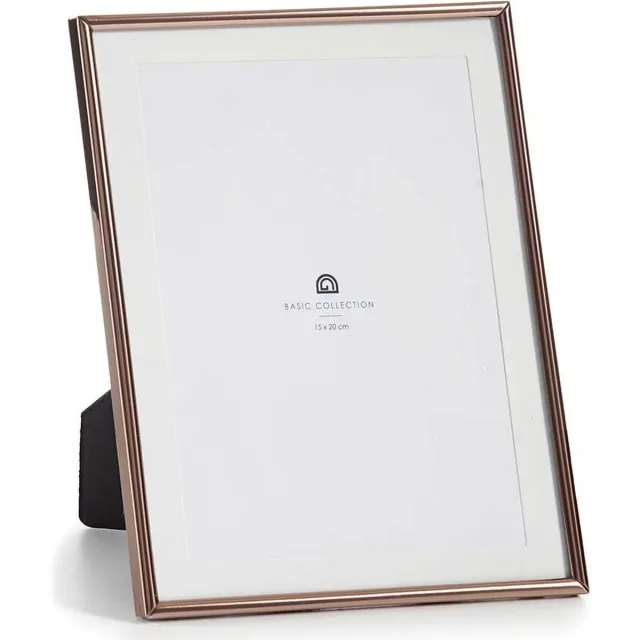Giftdecor Fotolijstje voor 15 x 20 cm foto - koper - metaal - frame 23 x 28 cm - passe partout - staand/hangend