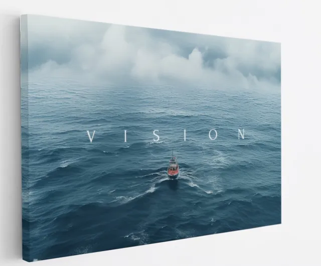 Saammp Canvas Schilderij - Vision - Quote - Motivatie - 100x75 - Foto op canvas - Wanddecoratie - Muurdecoratie Woonkamer - Slaapkamer decoratie - Canvas Print Multicolor