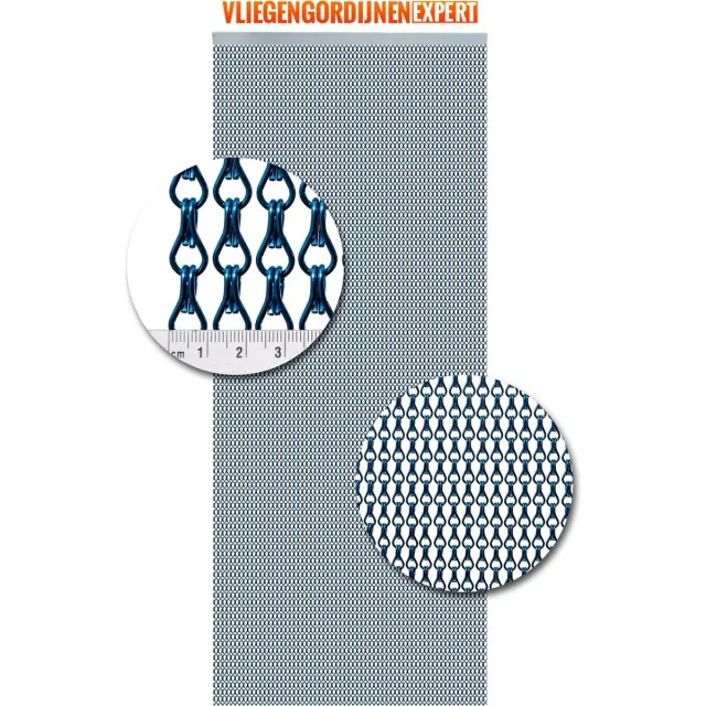 Vliegengordijnen Expert Vliegengordijnenexpert - Vliegengordijn - 100x240 cm - Multicolor Blauw