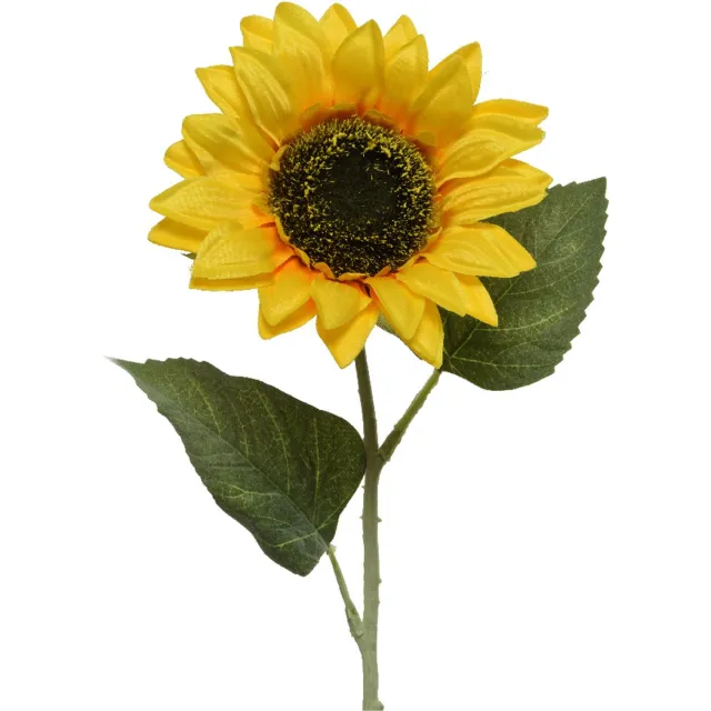 Everlands Kunstbloem Zonnebloem tak - 64 cm - geel - kunst zijdebloem - decoratie bloemen