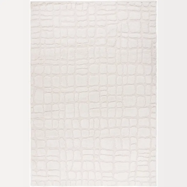 Padiro stijlvol laagpolig vloerkleed 200 x 290 cm - crème / offwhite - abstract boho-ontwerp - voor vloerverwarming - van polyester en jute beige