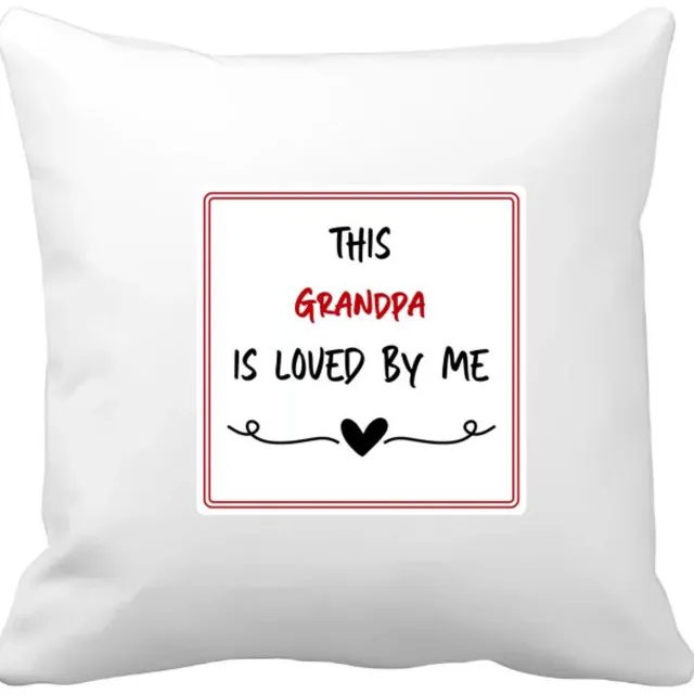 Akyol this grandpa is loved by me Kussen hoes - Opa - iemand die houdt van zijn opa - verjaardag - cadeautje voor opa - opa artikelen - kado - geschenk - 40 bij 40 cm Multicolor