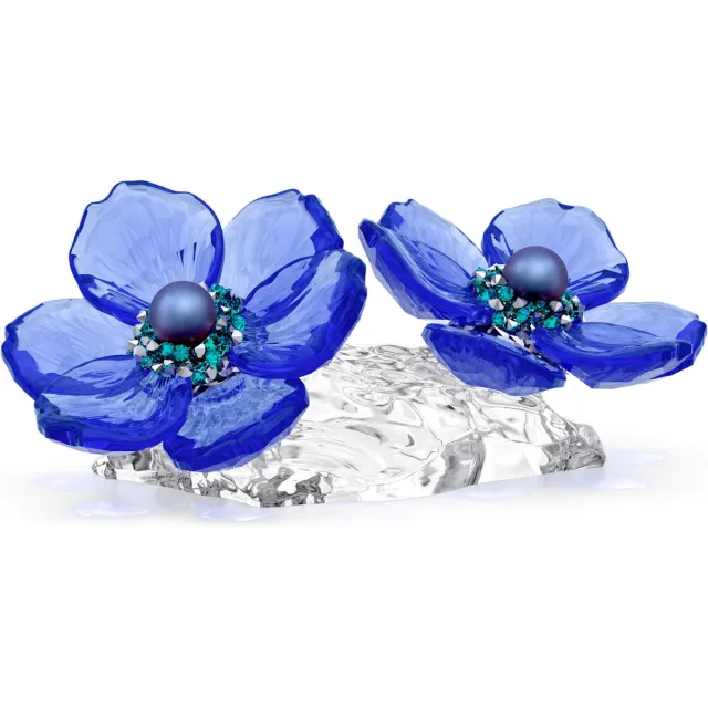 Swarovski beeldje Idyllia SCS Anemoon Coronaria Bloem 5717850 | blauw kristallen bloem decoratie, elegant botanisch kunstobject