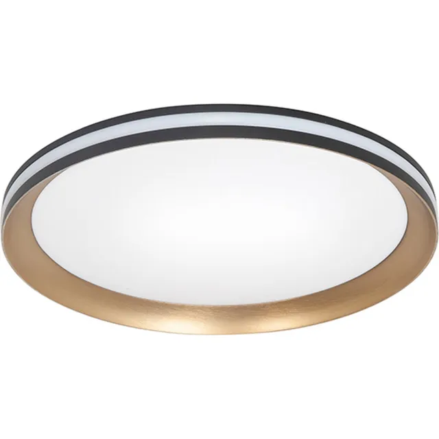 Highlight Moderne LED Plafonnieres Twilight 1 Lichtpunt Rond Goud/Zwart Metaal Slaapkamer Gang/Hal Keuken Dimbaar Diameter 30cm