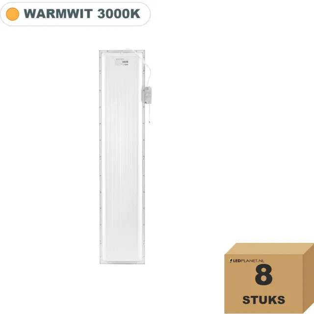 Tsong LED Paneel 30x150 backlit 150lm/W 8 stuks - Warmwit 3000K - 5040lm - 36W - UGR