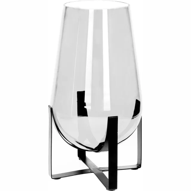 Pomax Windlicht van het merk Pomax in transparant glas op een metalen voet