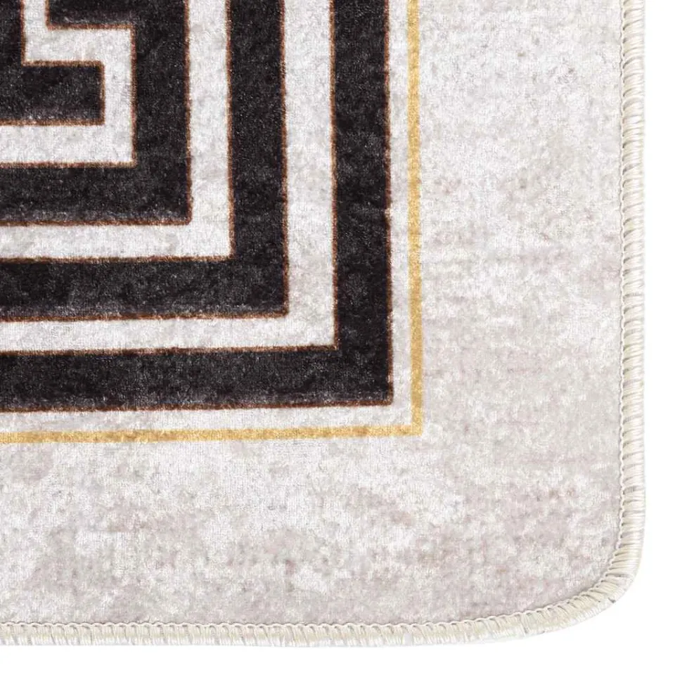 vidaXL Vloerkleed wasbaar 80x150 cm lichtbeige beige, foto 4