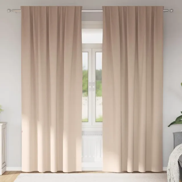 vidaXL Zwart-out Gordijnen met Ringen 2 st Taupe 225 x 140 cm