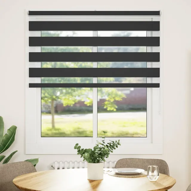 vidaXL Zebra rolgordijn 120x150 cm stofbreedte 115,9 cm zwart
