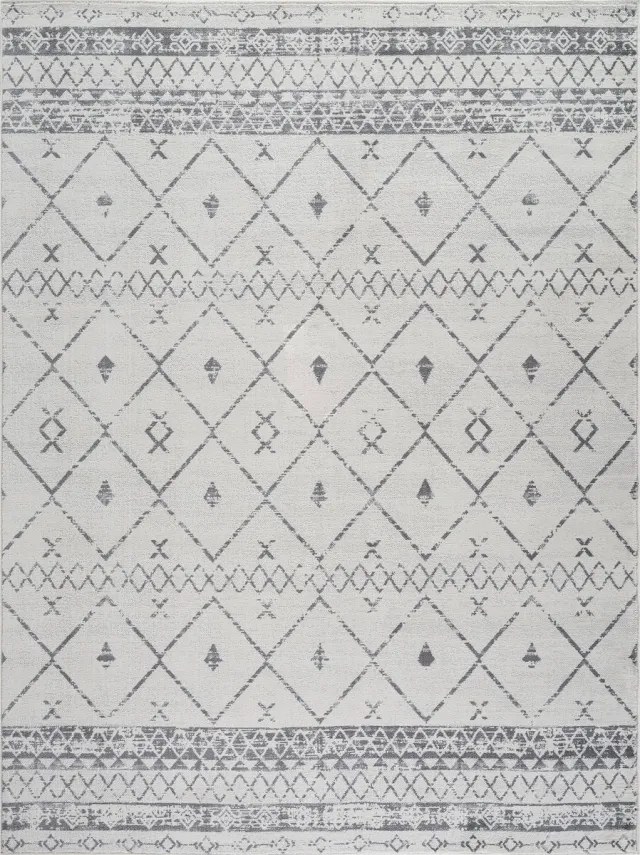Surya Mya vloerkleed berber etnisch grijs wit