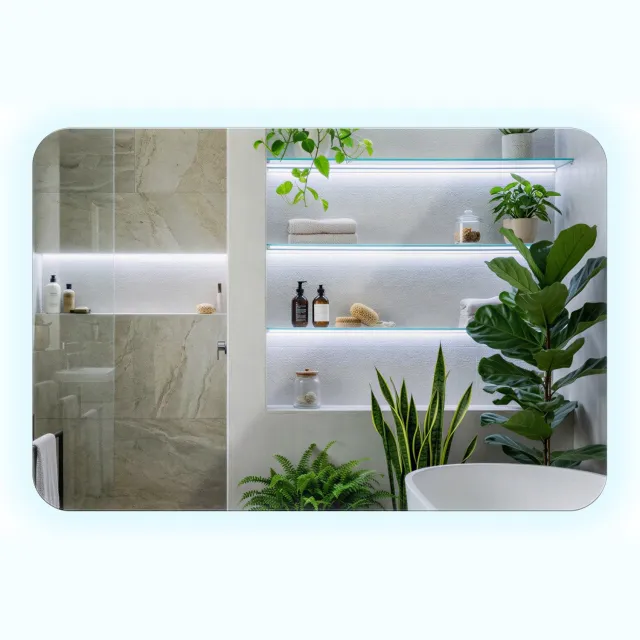 Coloray LED Spiegel - Minimalistische Rechthoekige Spiegel - 40 x 60 cm - LED Verlichting - LED Badkamerspiegel - Koud Wit 6500K - Wandspiegel - Decoratieve Spiegel