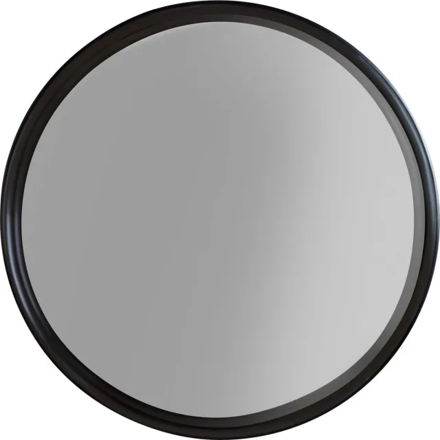 Housecraft Living Raj Spiegel/ Wandspiegel/ Badkamerspiegel Rond Metaal 60x60 cm Zwart