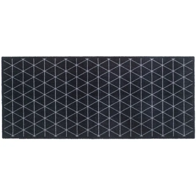 MD Entree - Design mat - Universal - Triangle Silver - Vloerkleed - Antislip - Machine wasbaar - 67 x 150 cm