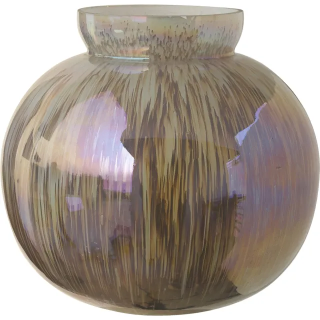 PTMD COLLECTION PTMD Xela Windlicht - 23,5 x 23,5 x 24 cm - Glas - Grijs