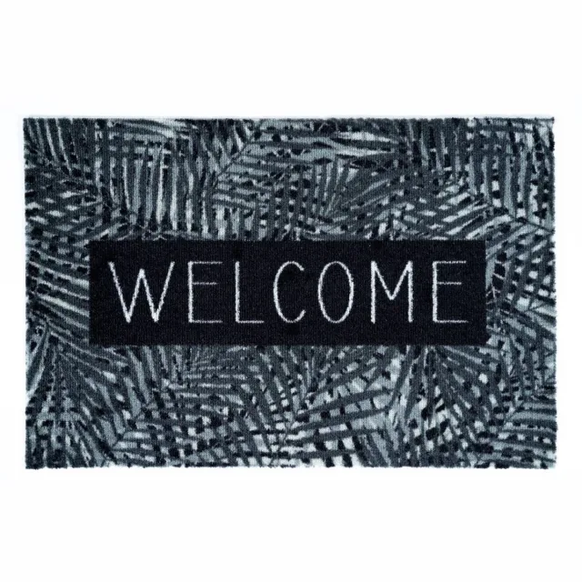 clean wolk Cleanwalk schoonloopmat - Welcome - jungle - 50x75 cm groen