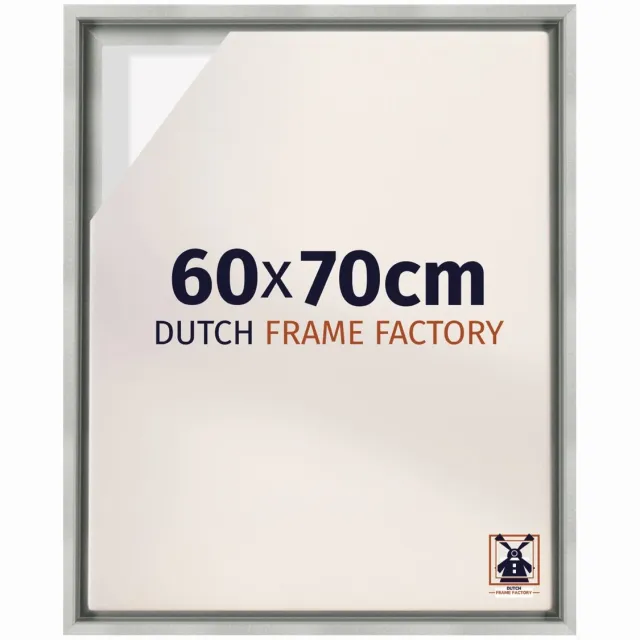 Dutch Frame Factory Baklijst 60x70 cm - Zilver Mat - Geschikt voor Canvasdoek - MDF Baklijst Lausanne