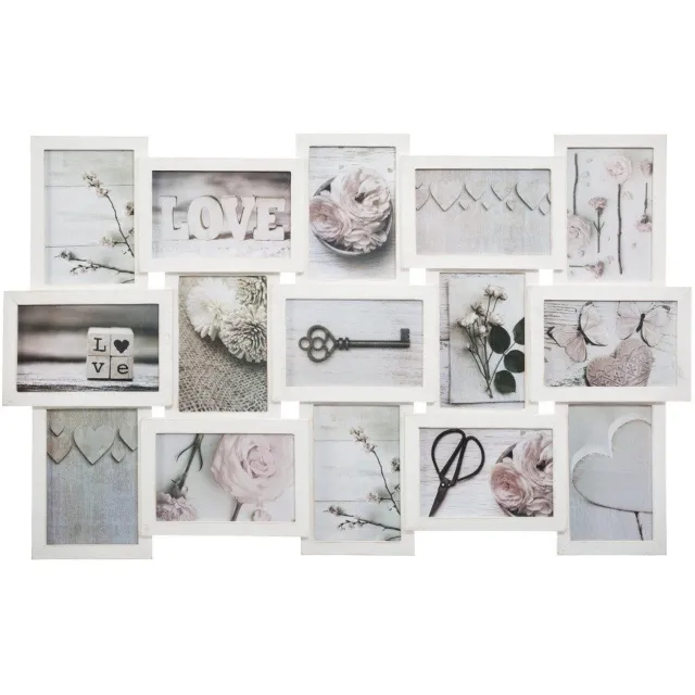 Atmosphera Fotolijsten collage, 15 stuks, verweerde look Beige