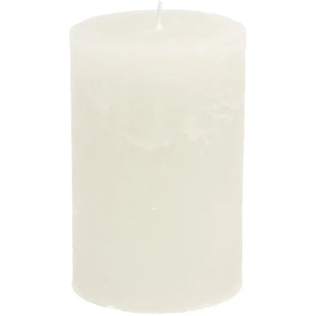 Viana Effen pilaarkaarsen, wit, 70x120mm, set van 4, voor decoratie, bruilof
