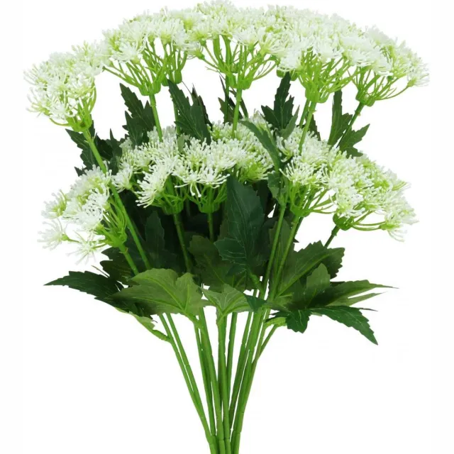 Viana Dille bloeiend, kunstkruiden, sierplant groen, wit 49cm 9st groente