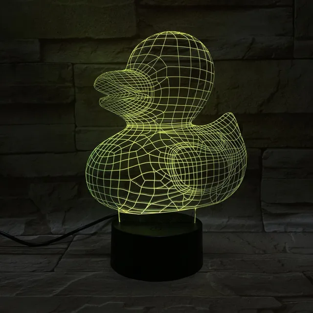 MC Living 3D Led Lamp Met Gravering - RGB 7 Kleuren - Eendje