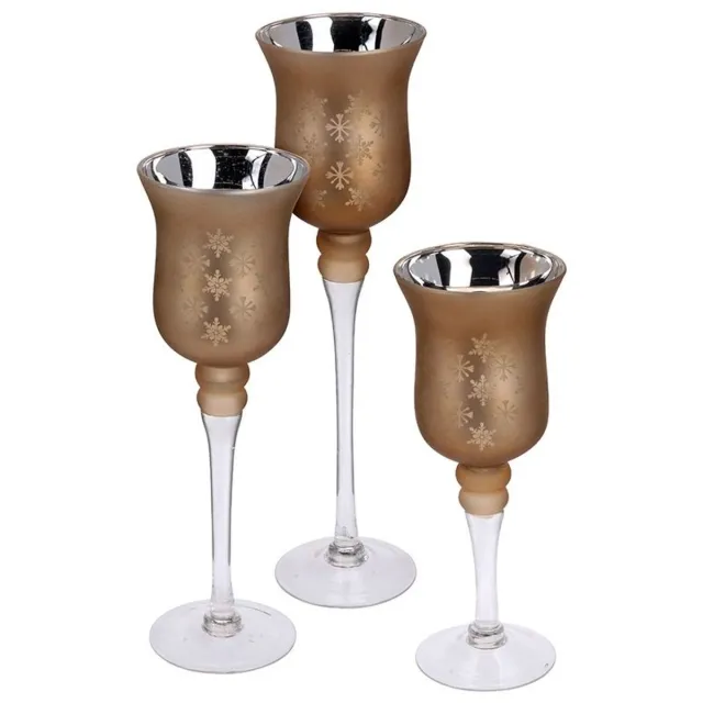 Home & Styling Set van 3 luxe kandelaren Glas