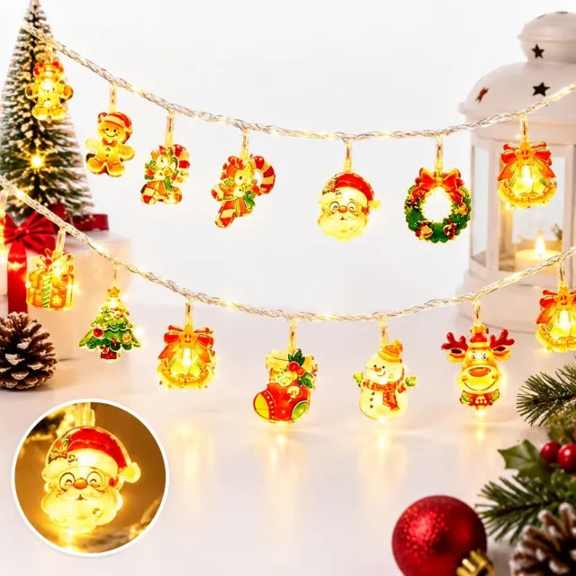 VHV Kerst licht snoer - 10 meter met 80 LED-lampjes - Kerstverlichting - Kerst figuur lampjes met feestelijke uitstraling - Kerst decoratie - Lichtslinger