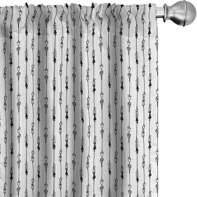 ABAKUHAUS Pijlgordijnen – Tribal Vintage-Pijl – 2x75×175 cm – Grijs
