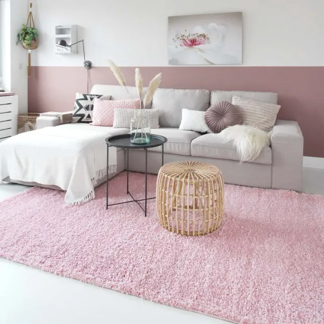 Tapeso Hoogpolig vloerkleed - Shaggy Trend lichtroze 200x300