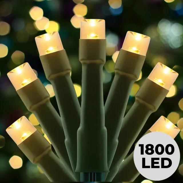Lomera Kerstboomverlichting - Kerstverlichting - Kerstlampjes Buiten - 1800 LED Lampjes - Extra Warm Wit - 36 Meter Lengte - 8 Lichtfuncties - Geheugen - Timer 8 Uur - Ip44 9W - Geschikt voor Binnen en Buiten - Kerstboom Verlichting