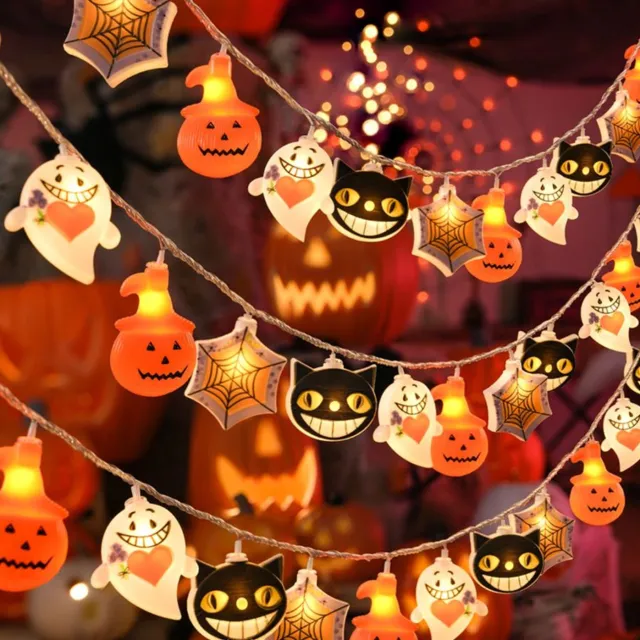 Nosheir Halloween LED Lichtsnoeren - 6meter - 40 LED Lampjes - Werkt op USB - met Timerfunctie en 8 Knippermstanden - inclusief Afstandsbediening - voor Binnenshuis Decoratie