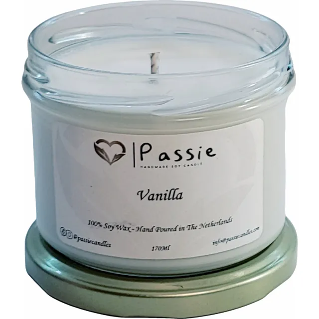 Passie Candles Vanille handgemaakte soja geurkaars Wit