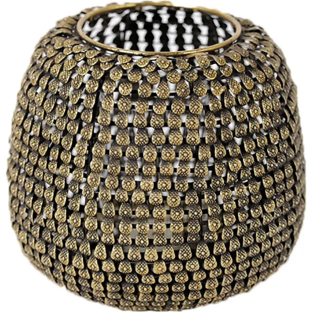 Rasteli Kaarsenhouder - metaal - goud - D20 x H16,5 cm Brons