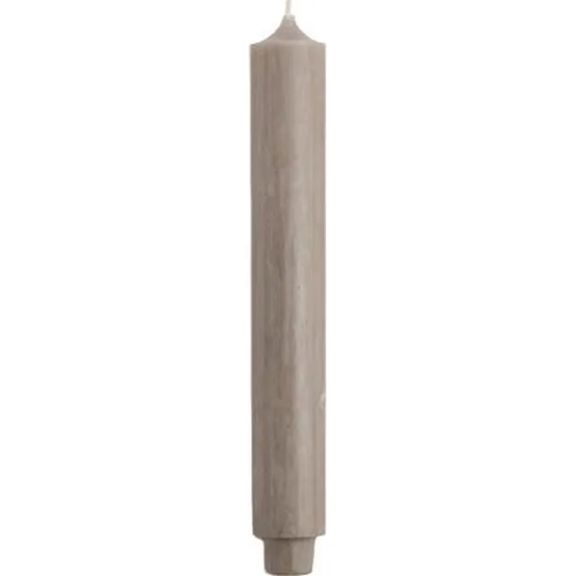 Rustik Lys Dinerkaarsen dik (3.2) Flachs/ Olifant grijs 10 stuks