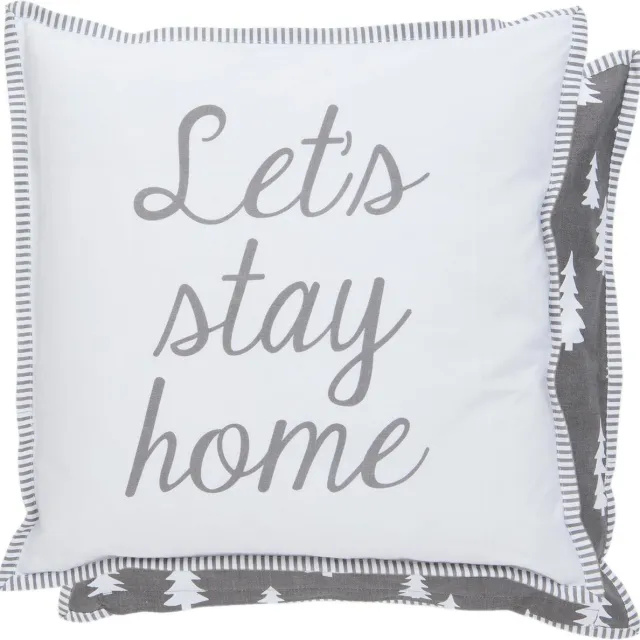 Clayre & Eef Kussenhoes LSH21 40*40 cm Grijs Katoen Vierkant Sierkussenhoes
