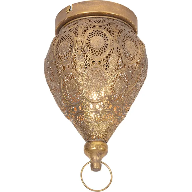 QAZQA mowgli - Oosterse Plafondlamp - 1 lichts - Ø 19 cm - Goud - Woonkamer | Slaapkamer | Keuken