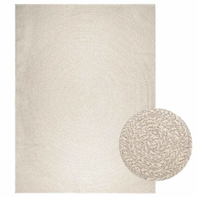 vidaXL Vloerkleed - ZIZUR - room - binnen - en - buiten - cm - jute - look crème