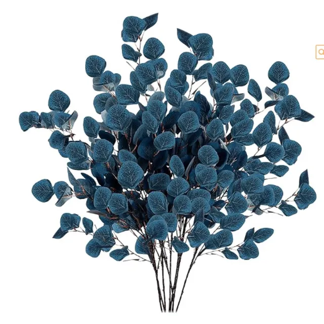 Shagam Donkerblauw Eucalyptus - Kunst bloemen - Kunstplant - Huisdecoratie - huwelijksdecoratie - feestdecoratie - 6 Stuks - Mysterieuze en Diepe Stijl - Individuele Ruimte Creatie - Creatieve Planten Decoratie Donker Blauw