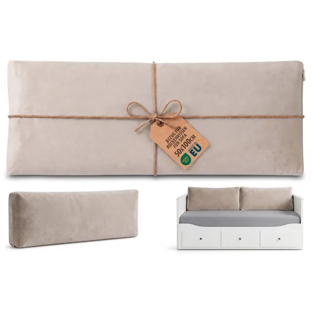 Amazinggirl Kussenhoes sierkussen 50x100 cm alleen hoes zonder vulling vulling niet inbegrepen rugkussen voor bank sofa fauteuil woonkamer slaapkamer afneembaar Beige Fluweel