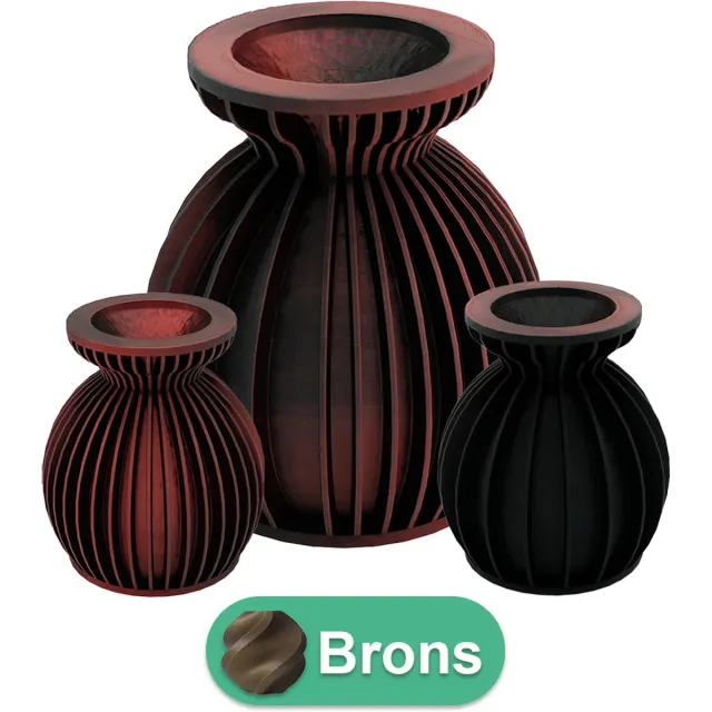 Lovora Elin moderne vaas – Decoratieve vaas - Brons - 3d geprinte vaas – geschikt voor droogbloemen - 30CM