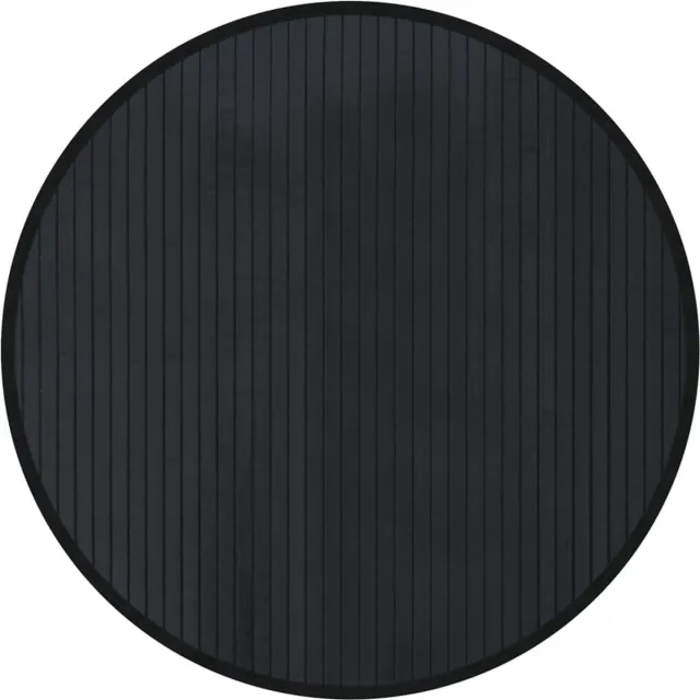 vidaXL Vloerkleed - rond - 60 - cm - bamboe - zwart
