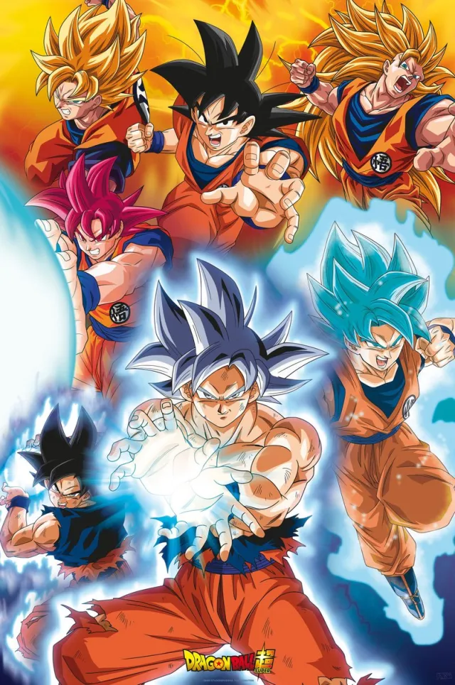ABYSTYLE Poster Dragon Ball - Super Gokus transformations 61x91,5cm Divers