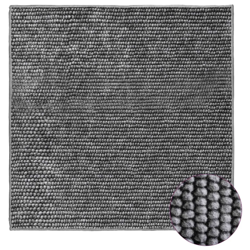 vidaXL Vloerkleed Antraciet 100 x 100 cm 100% Polyester 3 mm Wasbaar, foto 3