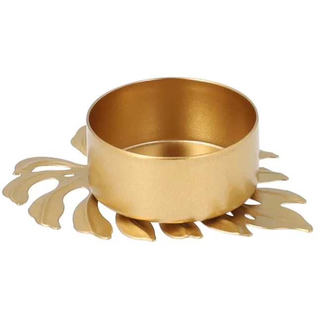 QUVIO Waxinelichthouder - Blad - 8 x 6 x 2 cm - Goud