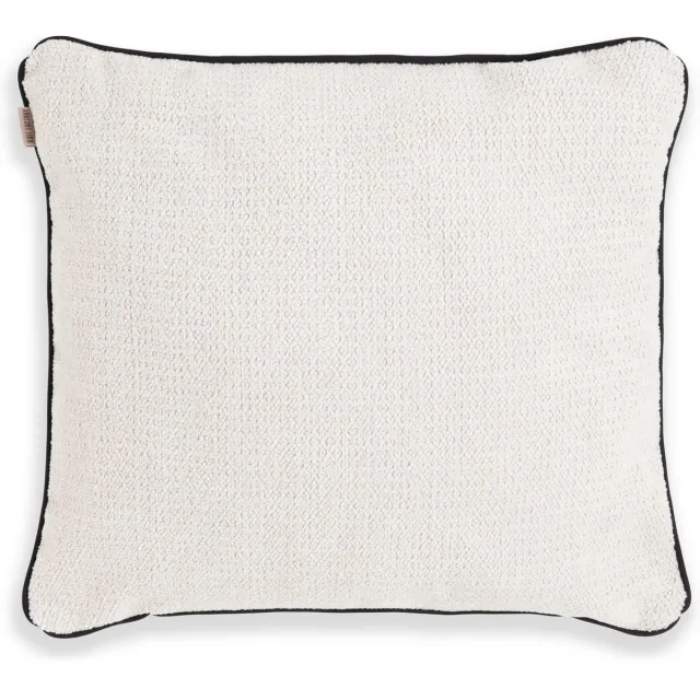 Knit Factory Snooze Sierkussen - Vierkant kussen - Kussen woonkamer - Bank kussen - Decoratie kussen - Beige - 50x50 cm - Vierkant kussen - Superzacht en pluizig - Kussenhoes inclusief kussenvulling