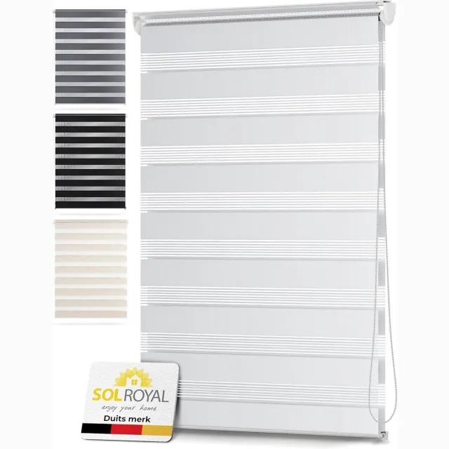 Sol Royal DL2 Rolgordijn Lichtdoorlatend 85x150 cm Wit Duo Rolgordijn zonder Boren Klembevestiging