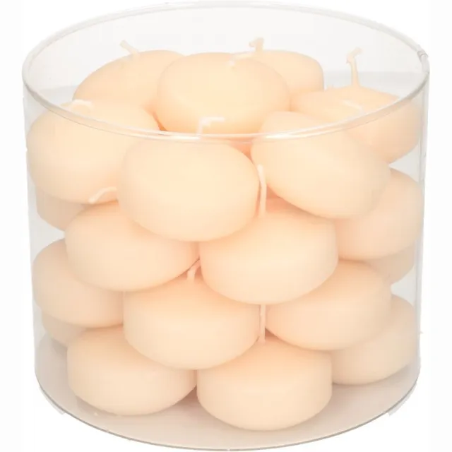 Enlightening Candles Drijfkaarsen - 28x stuks - creme wit - ca 4 branduren - dia 5 cm - sfeerkaarsen - geurloos
