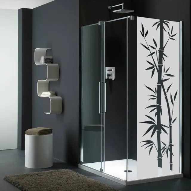 Ambiance Sticker Privacy raamfolie - Exotisch bamboe - Zelfklevende raamfolie voor ramen en douchedeuren - 160x45cm Zwart