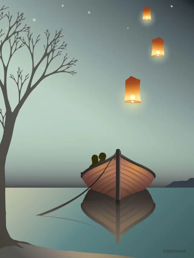 Vissevasse The Lanterns - Poster - 50x70 Meerkleurig