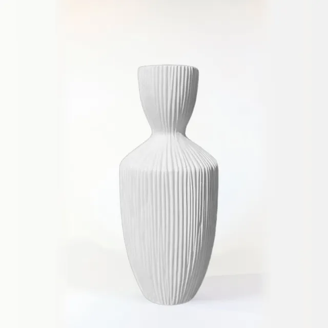 SKØNT Gunhilde, Perlehyacinth vaas in Zwaanwit – 36 cm hoog