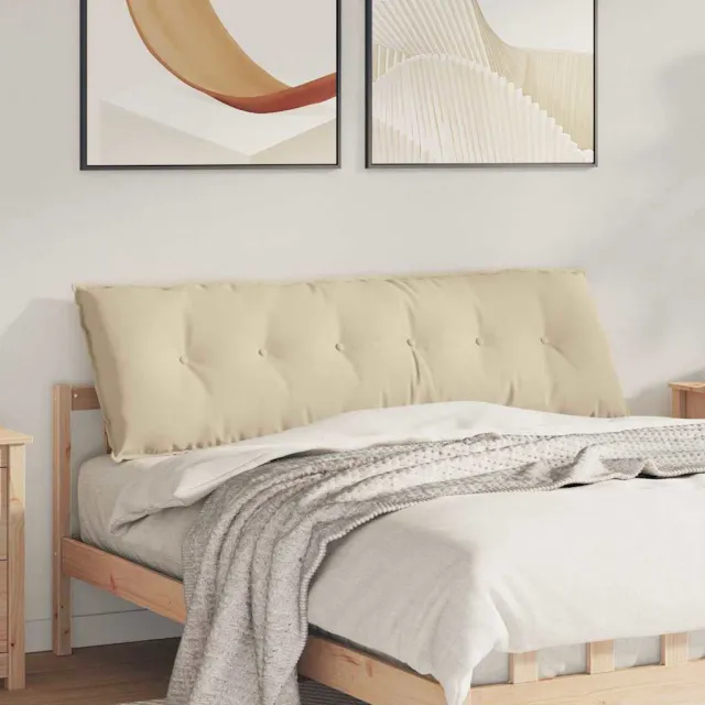 vidaXL Rugkussen Crèmekleurig 160 x 50 x 19 cm Microvezel Stof